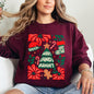 Red Merry and Bright, Candy Cane, Tree, Merry Christmas, Flowers, Floral Sweatshirt