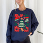 Red Merry and Bright, Candy Cane, Tree, Merry Christmas, Flowers, Floral Sweatshirt