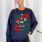 Red Merry and Bright, Ornament, Tree, Merry Christmas, Flowers, Floral Sweatshirt