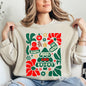 Red Merry and Bright, Ornament, Tree, Merry Christmas, Flowers, Floral Sweatshirt