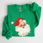 Red Retro Santa Claus, Christmas Vintage Classic, Snow, Xmas Sweatshirt