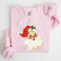 Red Retro Santa Claus, Christmas Vintage Classic, Snow, Xmas Sweatshirt