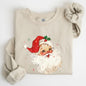 Red Retro Santa Claus, Christmas Vintage Classic, Snow, Xmas Sweatshirt