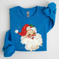 Red Retro Santa Claus, Christmas Vintage Classic, Snow, Xmas Sweatshirt