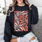 Red Tulip Flower Pattern, Vintage Boho, Nature Sweatshirt