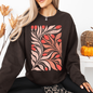 Red Tulip Flower Pattern, Vintage Boho, Nature Sweatshirt