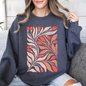Red Tulip Flower Pattern, Vintage Boho, Nature Sweatshirt