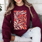 Red Tulip Flower Pattern, Vintage Boho, Nature Sweatshirt