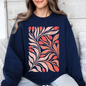 Red Tulip Flower Pattern, Vintage Boho, Nature Sweatshirt