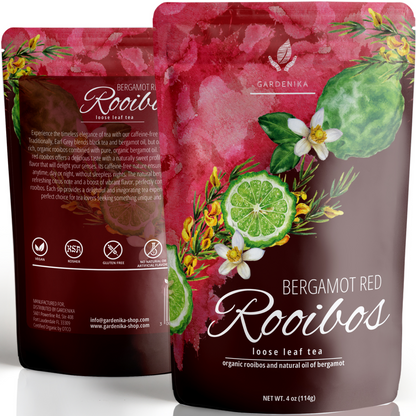 Earl Grey Rooibos Red Tea, Loose Leaf, USDA Organic, Kosher, Caffeine-Free – 4 Oz (113g)
