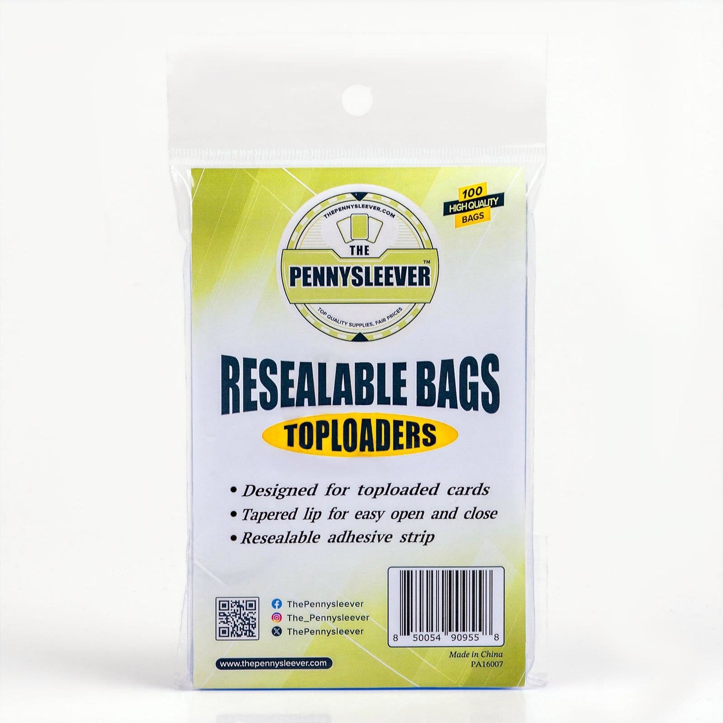 Resealable Bags for Toploaders (100 count)