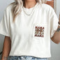 Retro Autumn Mama, Bow, Football, Ribbon, Game Day, Pocket Tee Comfort Colors T-Shirt