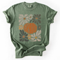 Retro Autumn, Pumpkin and Flowers, Fall, Halloween, Comfort Colors T-Shirt