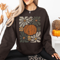 Retro Autumn, Pumpkin and Flowers, Fall, Halloween Sweatshirt