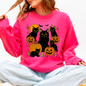 Retro Black Cats, Pumpkins, Halloween, Spooky Sweatshirt