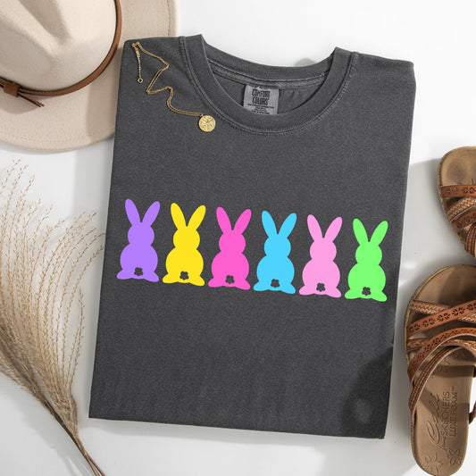 Retro Bunnies, Colorful, Pastel, Easter, Bunny, Jesus, Rabbit, Holiday Tshirt Comfort Colors T-Shirt