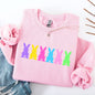 Retro Bunnies, Colorful, Pastel, Easter, Bunny, Jesus, Rabbit, Holiday Sweatshirt
