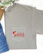 Retro Christmas Mama, Checkered, Pocket, Santa, Snow, Winter, Xmas Pocket Tee Comfort Colors T-Shirt
