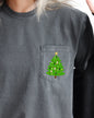 Retro Christmas Tree, Pocket, Santa, Snow, Xmas Pocket Tee Comfort Colors T-Shirt