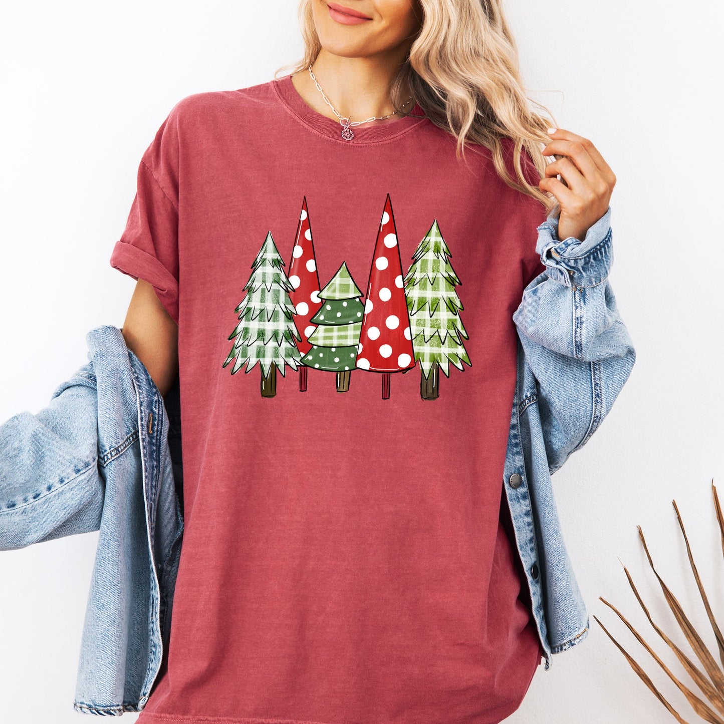 Retro Christmas Trees, Winter, Snow, Santa Tshirt Comfort Colors T-Shirt