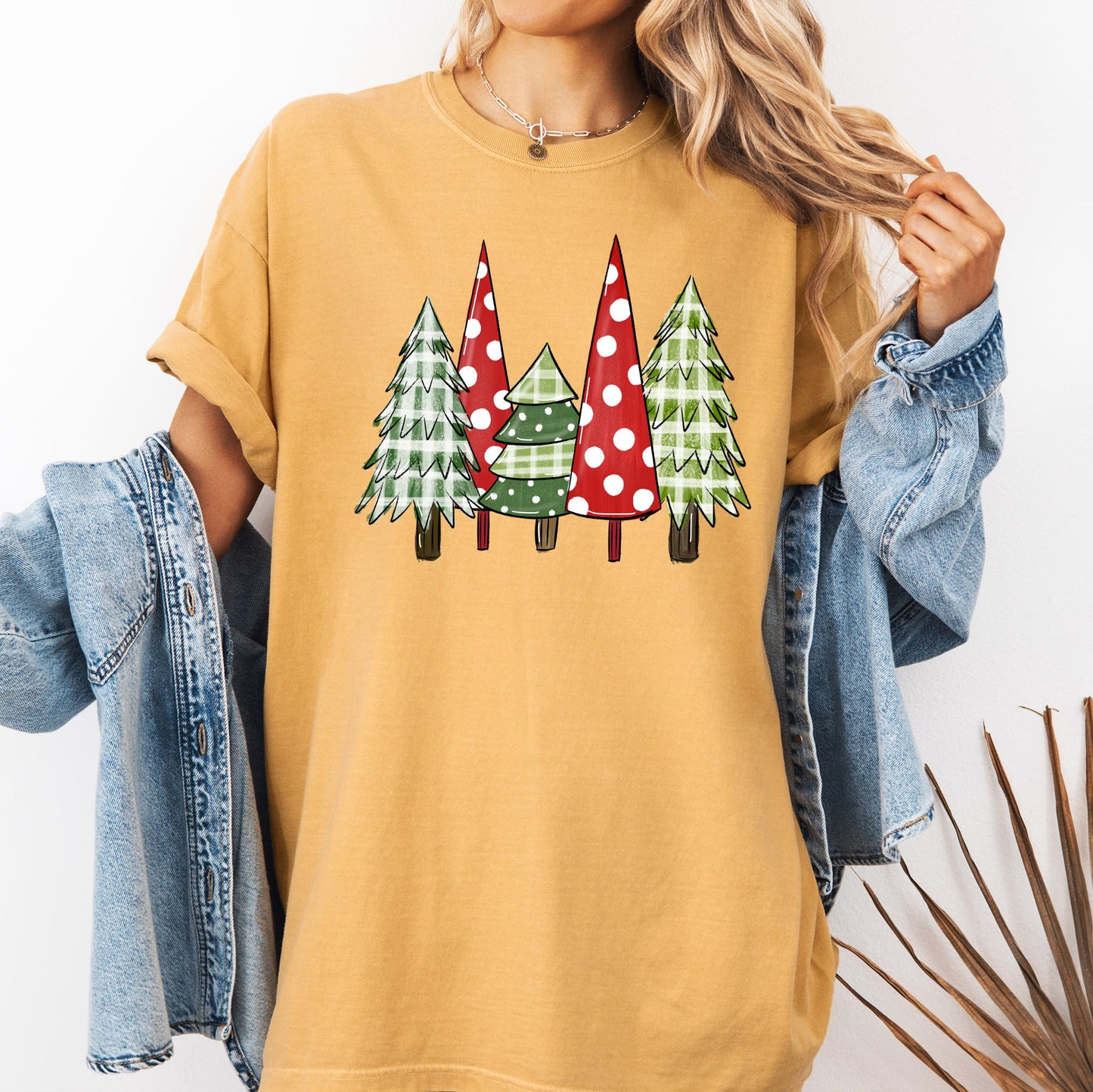 Retro Christmas Trees, Winter, Snow, Santa Tshirt Comfort Colors T-Shirt