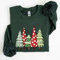 Retro Christmas Trees, Winter, Snow, Santa Sweatshirt