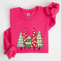 Retro Christmas Trees, Winter, Snow, Santa Sweatshirt