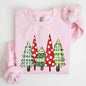 Retro Christmas Trees, Winter, Snow, Santa Sweatshirt