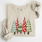 Retro Christmas Trees, Winter, Snow, Santa Sweatshirt