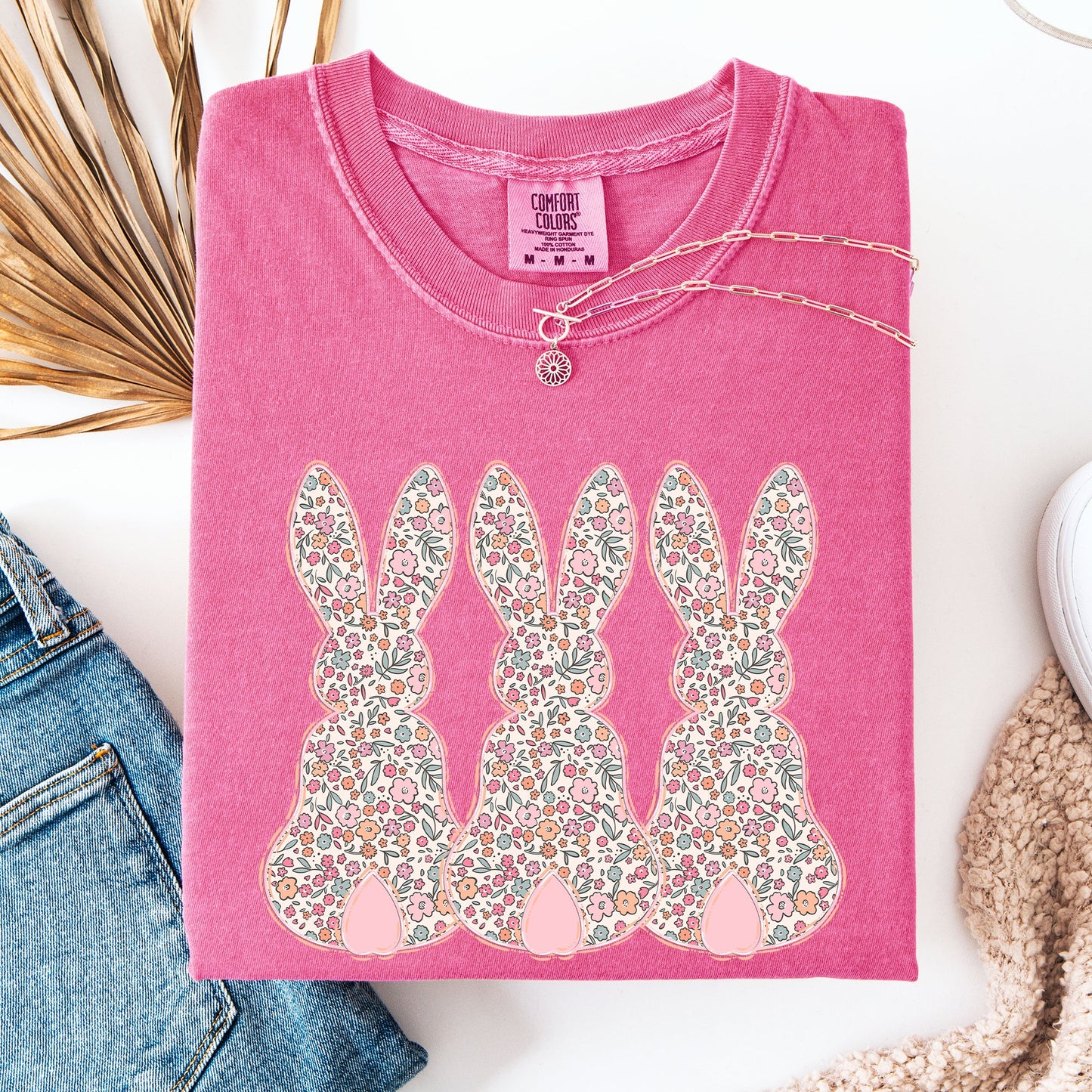 Retro Easter Bunnies, Girly, Pastel Patterns, Cute, Rabbits Tshirt Comfort Colors T-Shirt