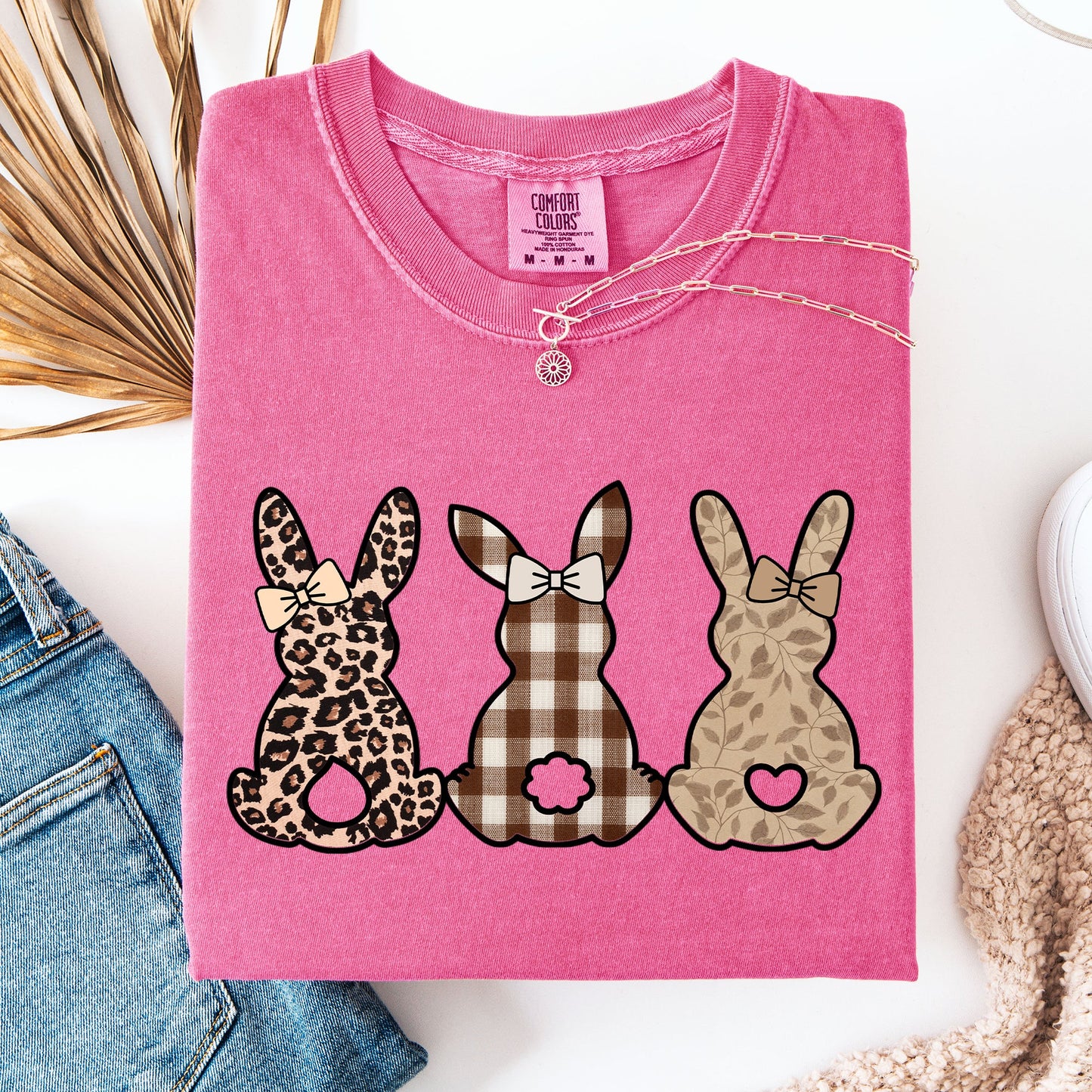 Retro Easter Bunnies, Patterns, Cute, Leopard, Rabbits Tshirt Comfort Colors T-Shirt