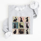 Retro Floral Print, Easter Bunnies, Quilt Sweatshirt