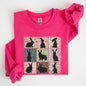 Retro Floral Print, Easter Bunnies, Quilt Sweatshirt