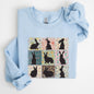 Retro Floral Print, Easter Bunnies, Quilt Sweatshirt