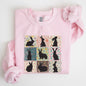 Retro Floral Print, Easter Bunnies, Quilt Sweatshirt