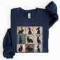 Retro Floral Print, Easter Bunnies, Quilt Sweatshirt