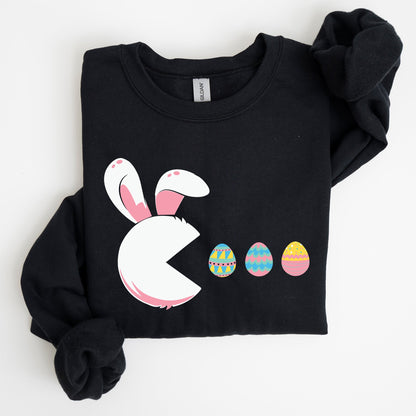 Retro Game Easter Bunny, Eggs Sweatshirt