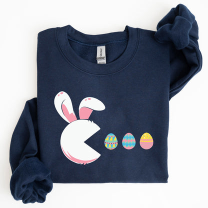 Retro Game Easter Bunny, Eggs Sweatshirt