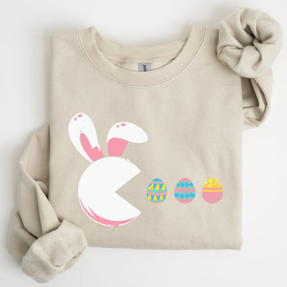 Retro Game Easter Bunny, Eggs Sweatshirt