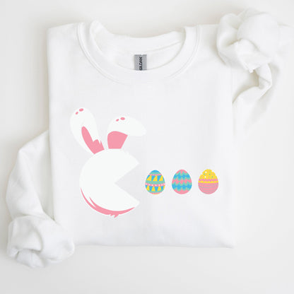 Retro Game Easter Bunny, Eggs Sweatshirt