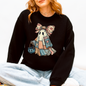 Retro Halloween Faux Denim Ghost, Faux Patchwork Spooky Ghost, Cute Boo Ghost Coquette, Fall Pumpkin, Spooky Season, Halloween Sweatshirt