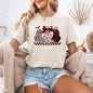 Retro Halloween Ghosts, Checkered, Pattern, Tshirt