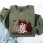 Retro Halloween Ghosts, Checkered, Pattern Sweatshirt