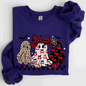 Retro Halloween Ghosts, Checkered, Pattern Sweatshirt