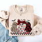 Retro Halloween Ghosts, Checkered, Pattern Sweatshirt