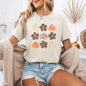 Retro Halloween, Flowers, Pumpkins, Patterned, Autumn, Fall, Tshirt