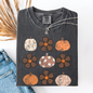 Retro Halloween, Flowers, Pumpkins, Patterned, Autumn, Fall, Comfort Colors T-Shirt