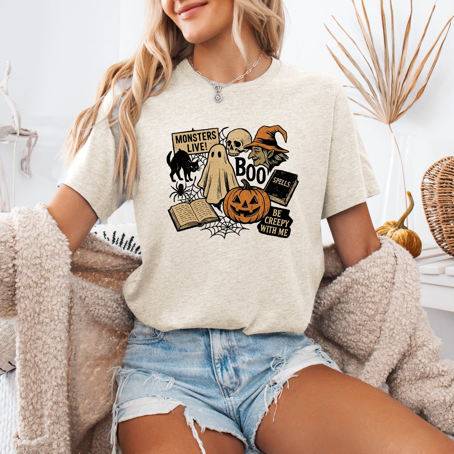 Retro Halloween, Monsters, Witch, Creepy, Tshirt