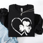Retro Heart, Vintage, St Patrick's Day, Shamrock, Clover, Lucky, Leprechaun Sweatshirt