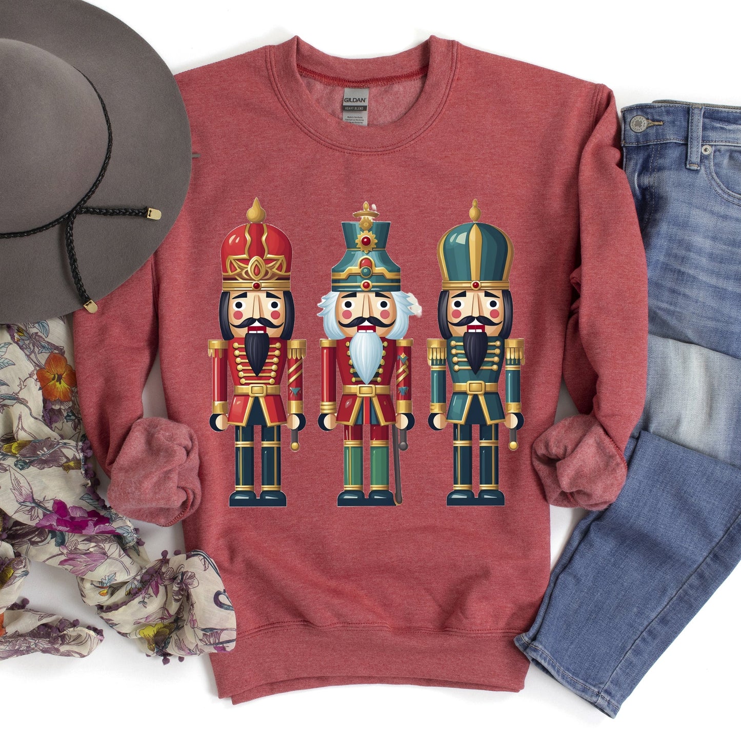 Retro Nutcrackers, Classic, Colorful Christmas Sweatshirt